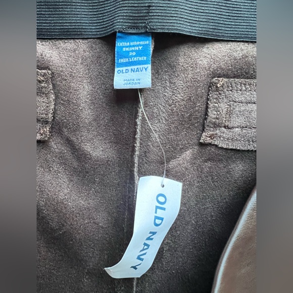 Old Navy Women's Chocolate Brown Leather Leggings - Picture 3 of 3